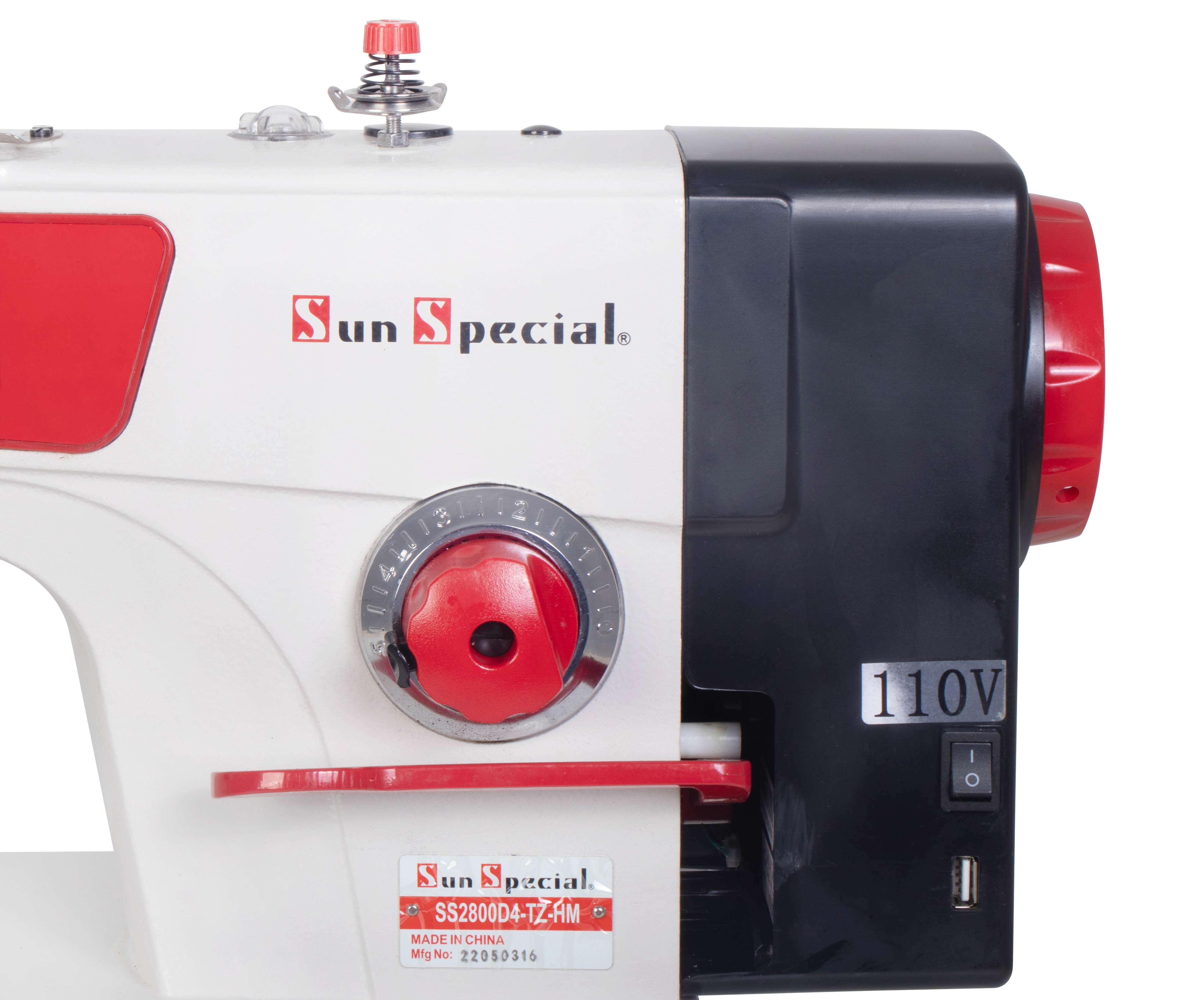 Máquina Costura Industrial Reta Eletrônica Painel Touch Comando de Voz 110v SS2800-D4-TZ-HM Sun Special